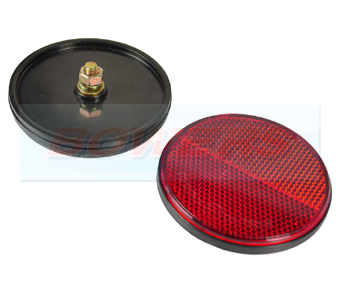 Red Round Bolt On Reflector 60mm