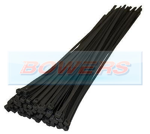 Black Cable Ties 100 Pack 370mm x 7.6mm
