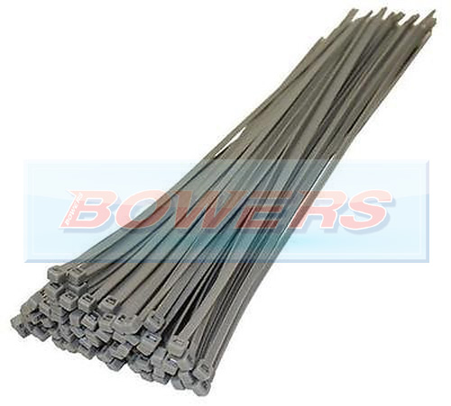 Silver Cable Ties 100 Pack 370mm x 4.8mm