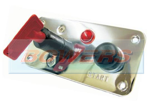 12v Push Button 3 Hole Polished Aluminium Ignition Switch Panel With Removeable Key