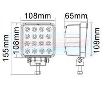 Large Square LED Work Light LG860 Schematic