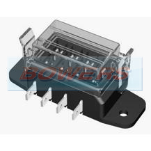 4 Way Slim Line Heavy Duty Standard Blade Fuse Box With Clip On Cover