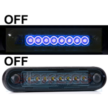 Smoked/Dark Long 8x LED Easy Fit Slim Blue Marker Light Ideal For Truck & Van Bars