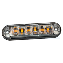 6x LED Low Profile Amber Strobe Warning Light Flat or Curved Bar Mounting