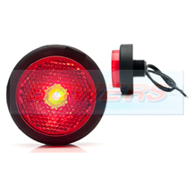 WAS W79RR 12v/24v Red Rear Round Push In LED Marker Light Lamp With Reflector