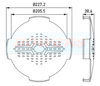 Hella Blade 9" Round Spot Light Protective Front Cover Schematic