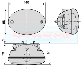 Cobo Oval Rear Combination Light Schematic