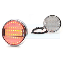 Was W91 LED Slim Clear Lens Round Rear Hamburger Light With Chrome Surround