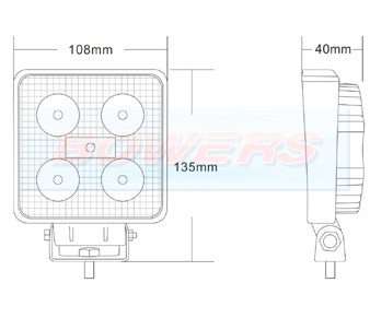 1000 Lumen LED Square Work Lamp LG865 Schematic