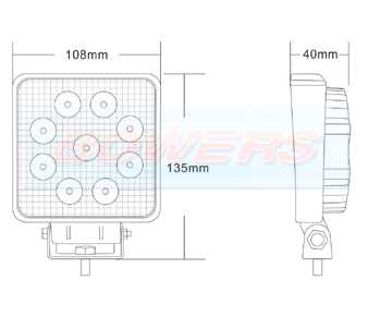 LED Square Work Lamp LG859 Schematic