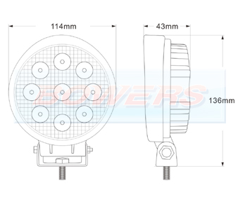 1700 Lumen LED Round Work Lamp 0-420-47 Schematic