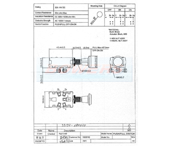 Push/Pull (Off/On/On) Headlight Switch 180010 Wiring