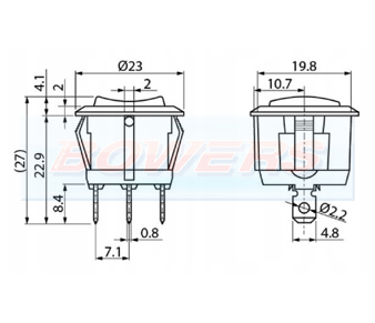 12v LED Round Rocker Switch Schematic