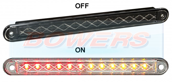 LED Autolamps 235BSTI24 24v Universal Black Slim Line LED Rear Combination  Tail Light Lamp - H Bowers