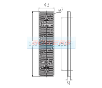 180x43mm Stick On/Screw On Reflector Schematic