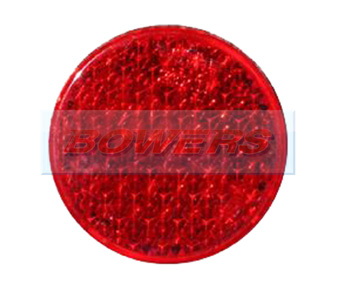 Red 43mm Round Stick On Reflector