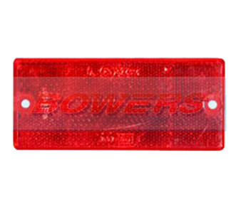 Red Rectangle Stick/Screw On Reflector 90x40mm