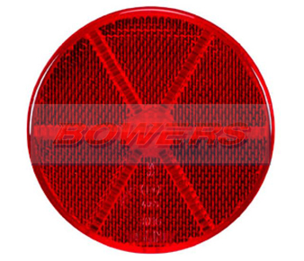 Red 60mm Round Stick On Reflector
