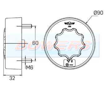 Sim 3188 LED Rear 90mm Light Schematic