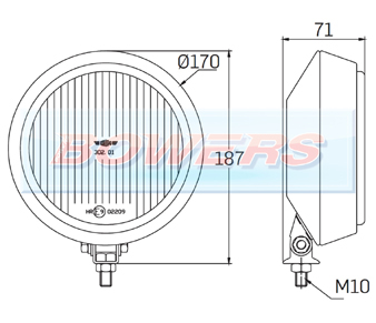 Sim 3201 7" Stainless Steel H3 Fog Lamp/Light Schematic