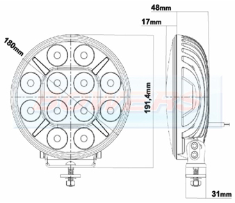 Ledson Castor7+ Black LED Spot Light Schematic