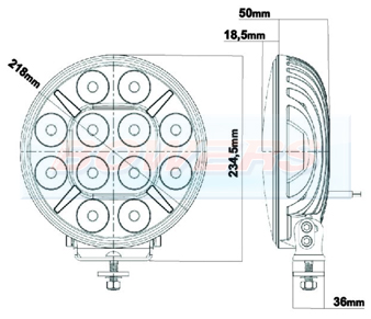 Ledson Pullux Strobe Black LED Spot Light Schematic