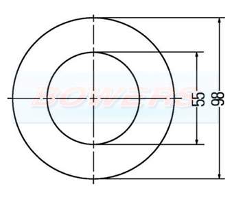 98mm Combinable Rear Light Chrome Outer Ring Schematic