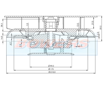 BOW1070009 White Wind Powered Roof Vent Schematic