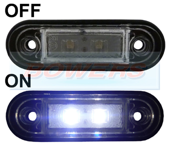 12v/24v Flush Fit White LED Marker Lamp