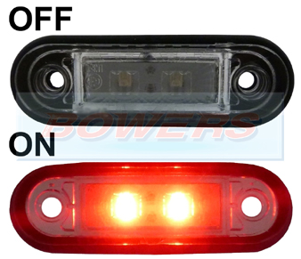 12v/24v Flush Fit LED Red Marker Lamp