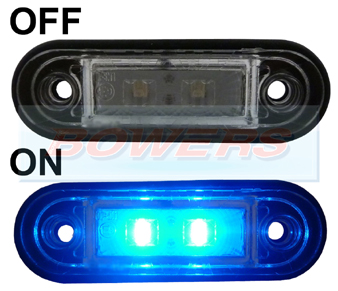 12v/24v Flush Fit Blue LED Marker Lamp