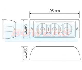 BOW9991308 3 Module Amber Strobe Hazard Light Schematic