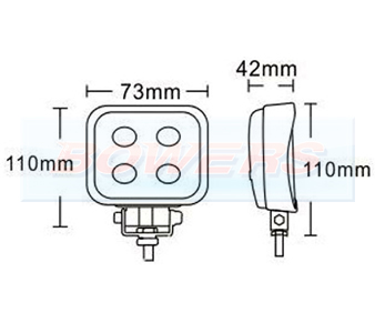 Small Square LED Work Light BOW9992035 Schematic