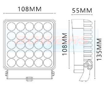 Large Square LED Work Light BOW9992039 Schematic