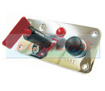 12v Push Button 3 Hole Polished Aluminium Ignition Switch Panel With Removeable Key BOW9996283