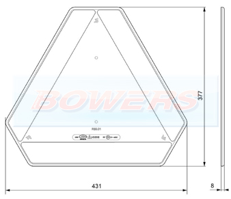 D14532 Slow Vehicles Reflective Plate ECE69 Schematic