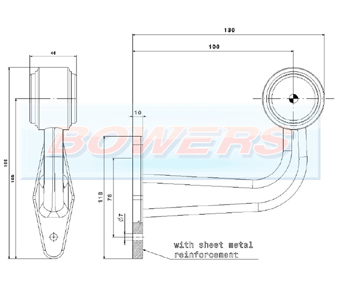 Red/White LED Stalk End Outline Side Marker Light FT-009DLED Schematic