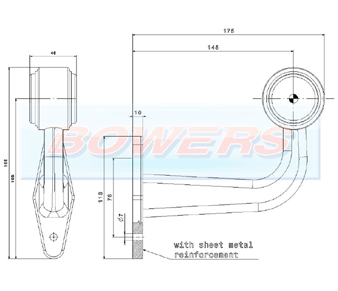 Red/White LED Stalk End Outline Side Marker Light FT-009FLED Schematic