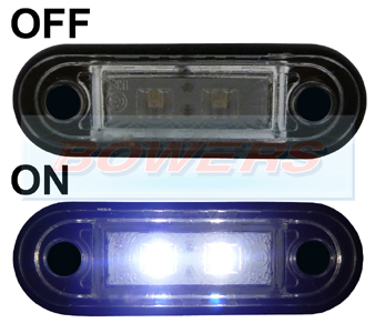 12v/24v Flush Fit White LED Marker Lamp 2