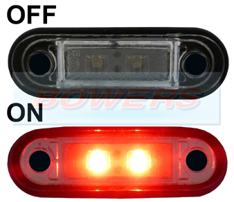 12v/24v Flush Fit LED Red Marker Lamp 2