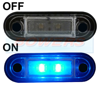 12v/24v Flush Fit Blue LED Marker Lamp 2