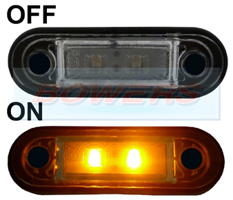 12v/24v Flush Fit LED Amber Marker Lamp 2