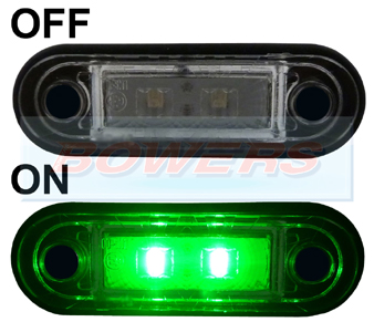 12v/24v Flush Fit Green LED Marker Lamp 2