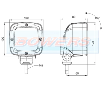 12v-36v Square LED Work Lamp FT-036/FT-063 Schematic