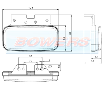 Amber LED Combined Side Marker/Indicator Light FT-080+KLED Schematic