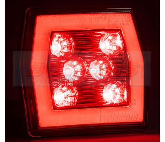 FT-123 Neon Square LED Rear Fog/Tail Light On