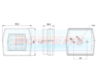 Neon LED Square Front Combination Lamp FT-125 Schematic