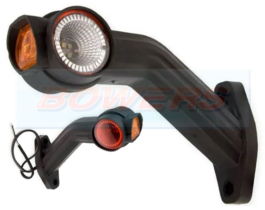 12v 24v Red White Amber R H LED End Outline Rubber Stalk Marker