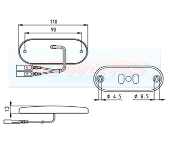 Jokon SMLR2002 LED Amber Side Marker Light Schematic