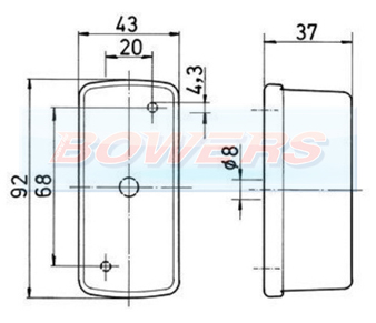 Jokon SPL07 12.0007.000 Red Clear White Caravan Side Marker Light Schematic